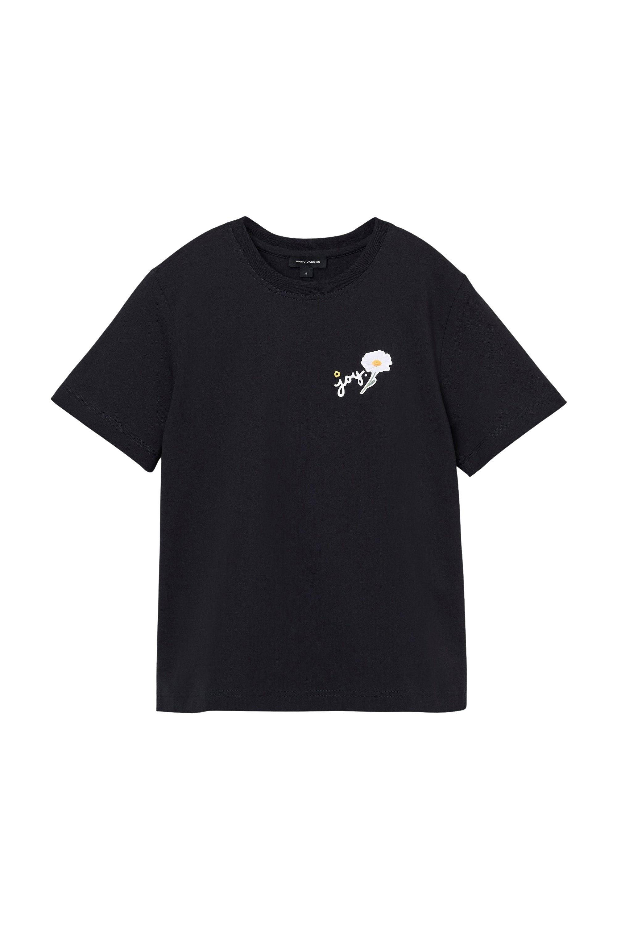 T-shirt col rond à marguerite - Black