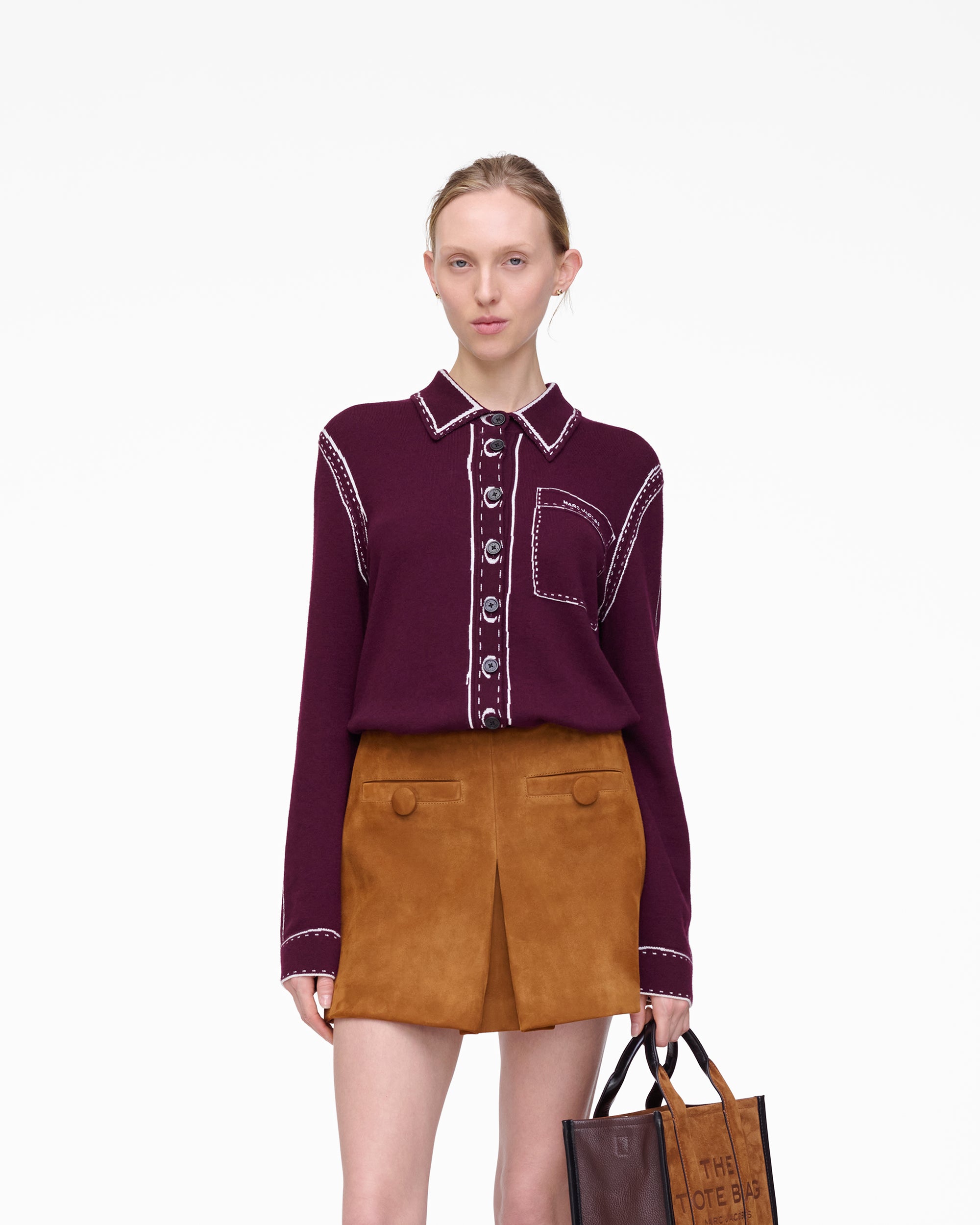 TROMPE LOEIL KNIT BUTTON DOWN