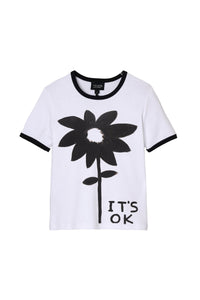 T-Shirt à col Ringer It'S Ok - White