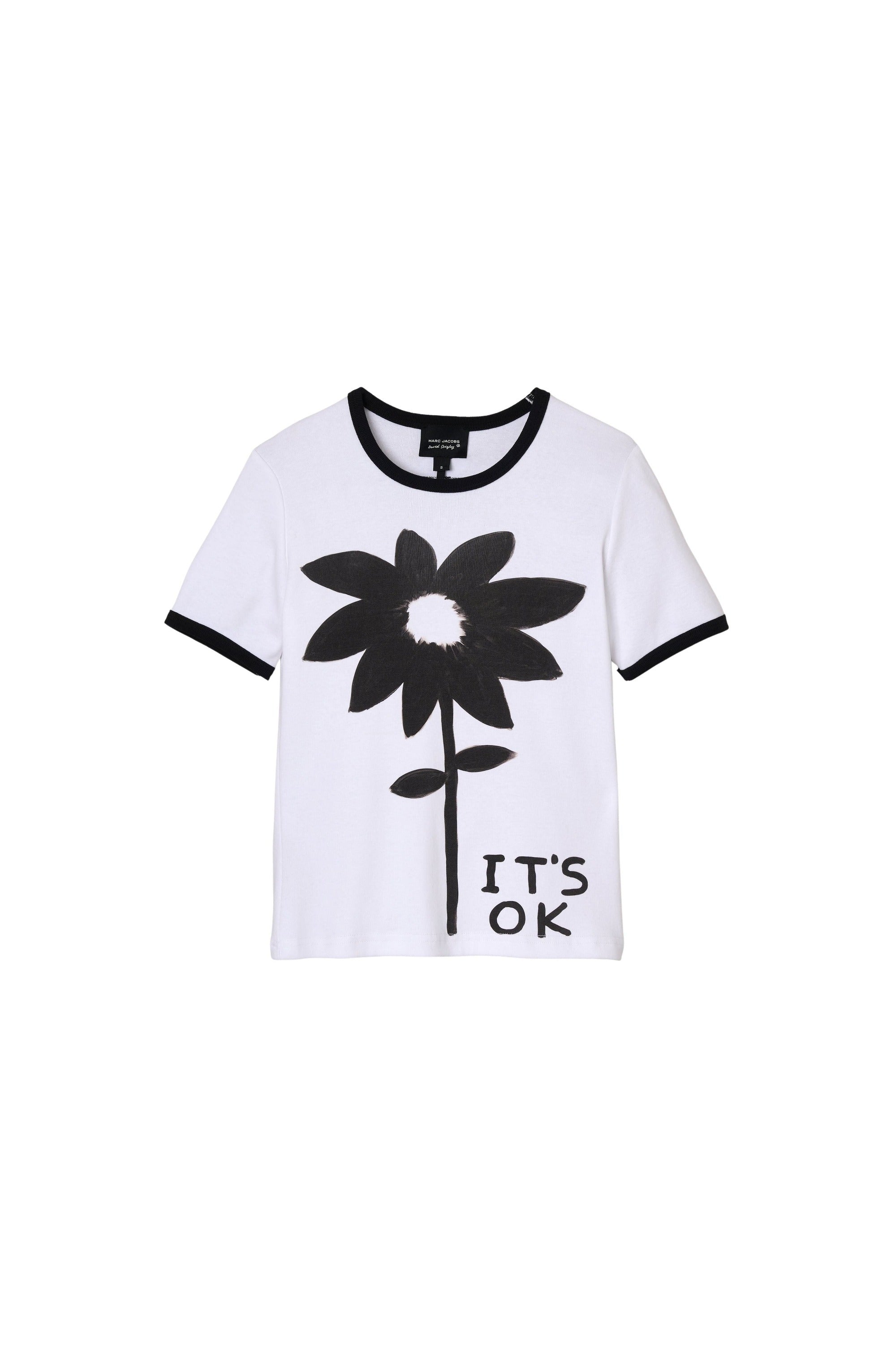 T-Shirt à col Ringer « It'S Ok » - White