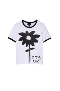 T-Shirt à col Ringer It'S Ok - White