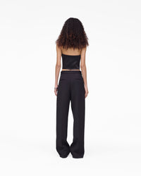 Top à dos nu en satin - Black