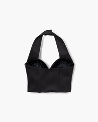 Top à dos nu en satin - Black