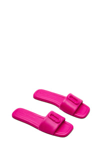 Mules plates The J Marc en cuir - Hot Pink