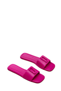 Mules plates The J Marc en cuir - Lipstick Pink