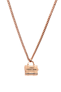 The Tote Bag necklace in brass - Antique Rose Gold