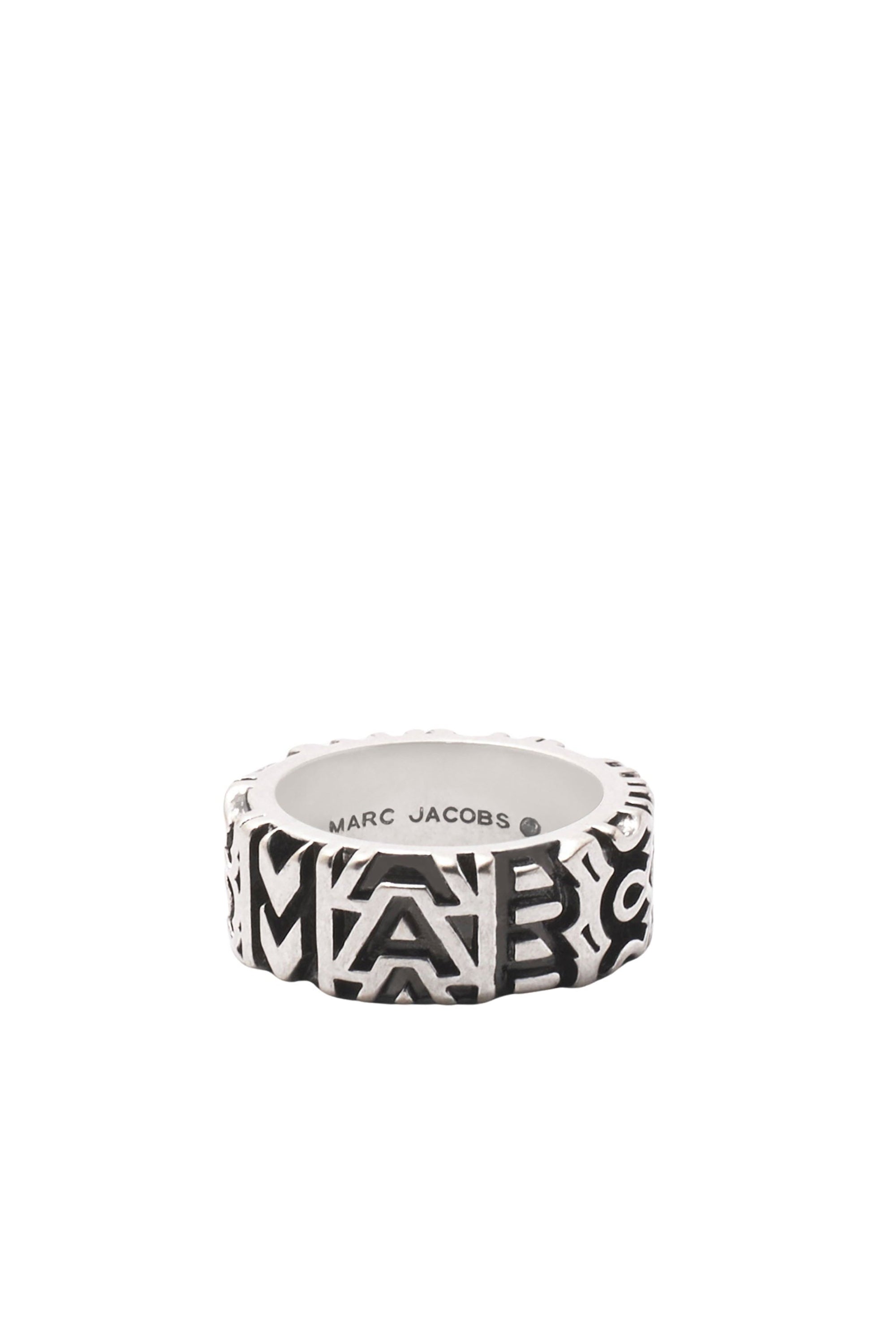 Bague gravée Monogram en laiton - Aged Silver