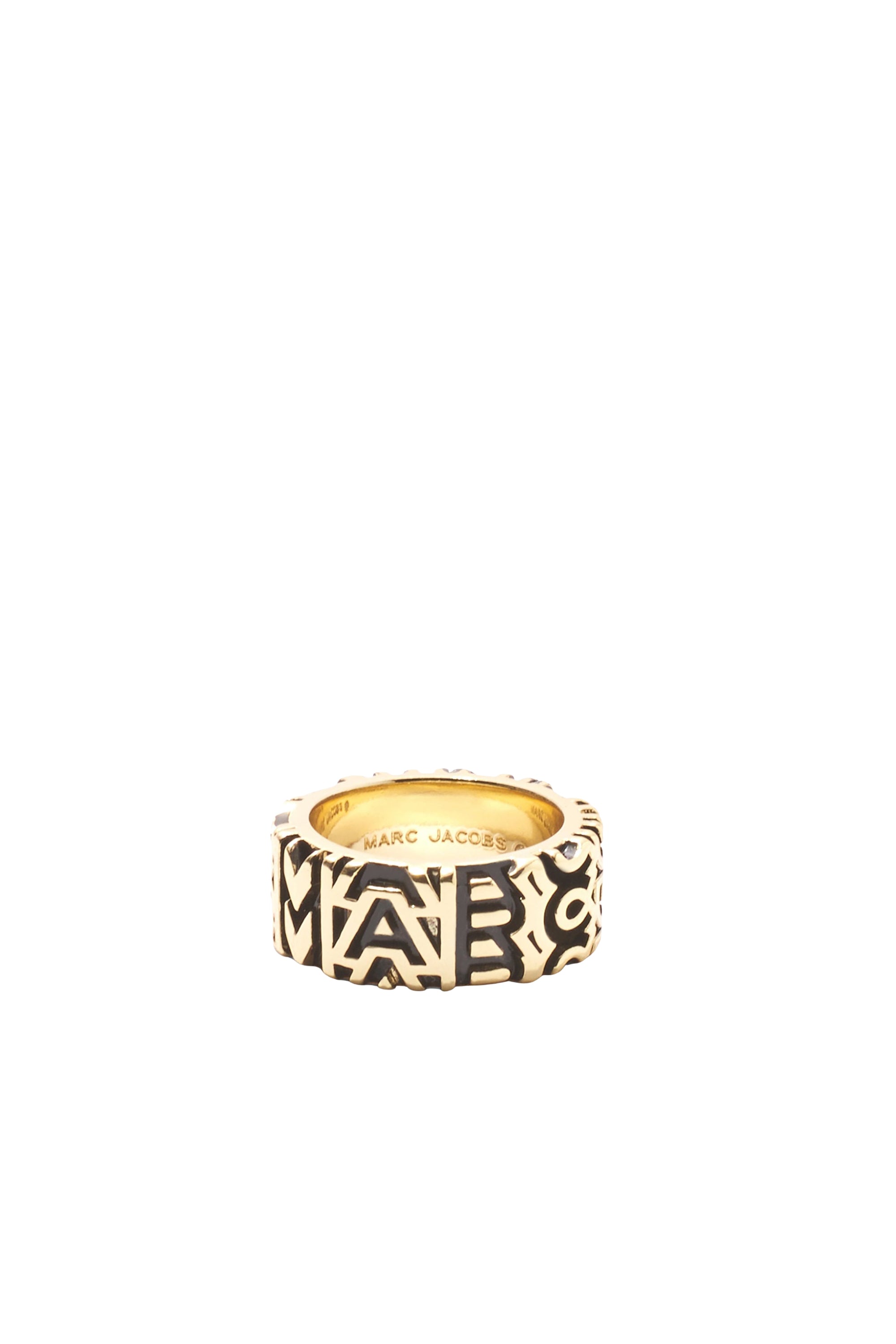 Monogram engraved brass ring - Aged Gold