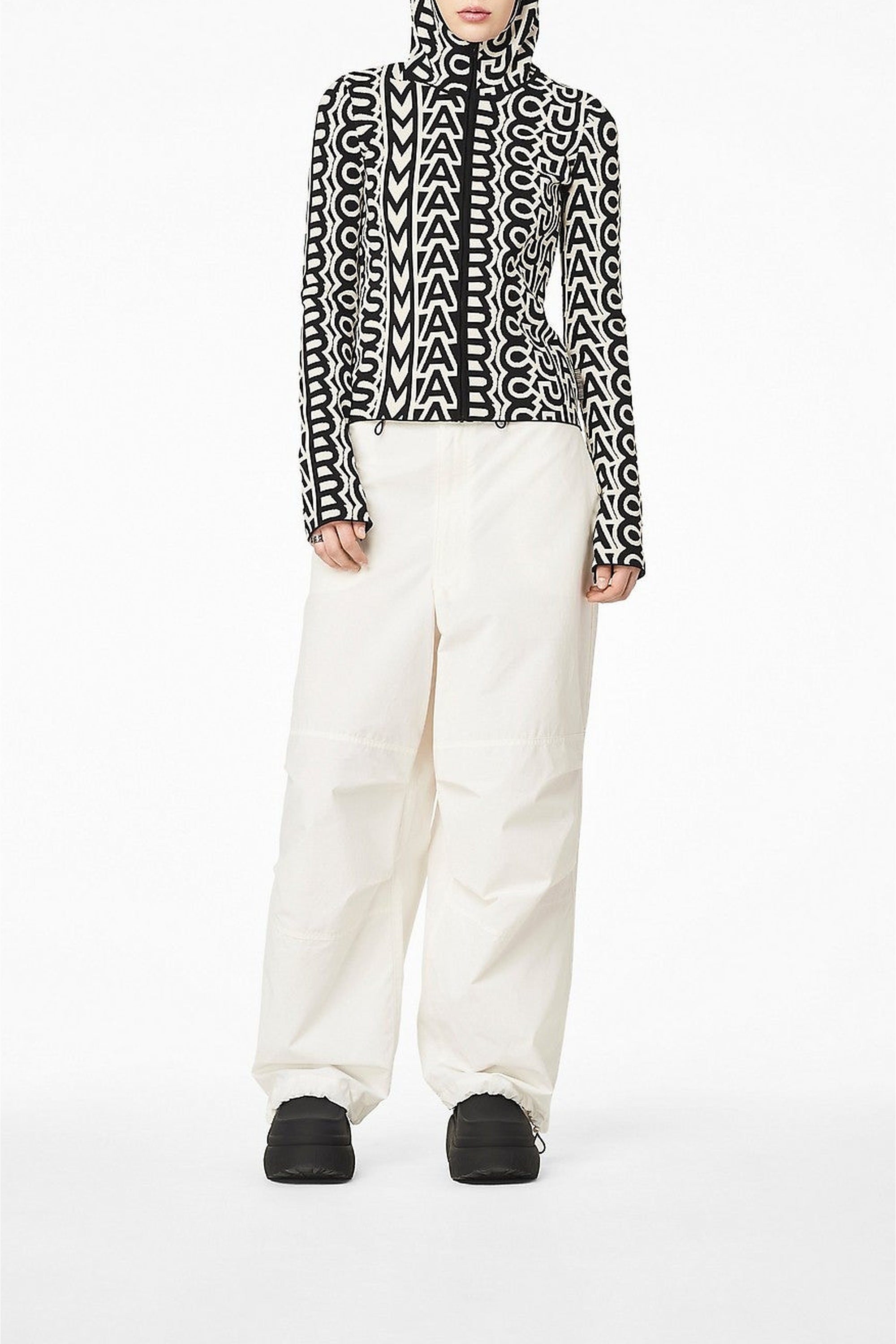 Pantalon décontracté à ourlets élastiqués - Ivory