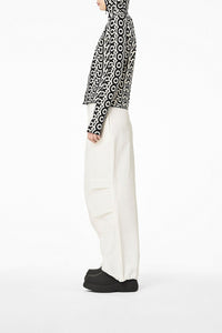 Pantalon décontracté à ourlets élastiqués - Ivory