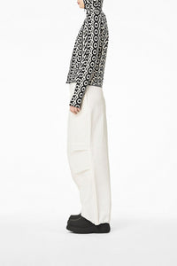 Pantalon décontracté à ourlets élastiqués - Ivory