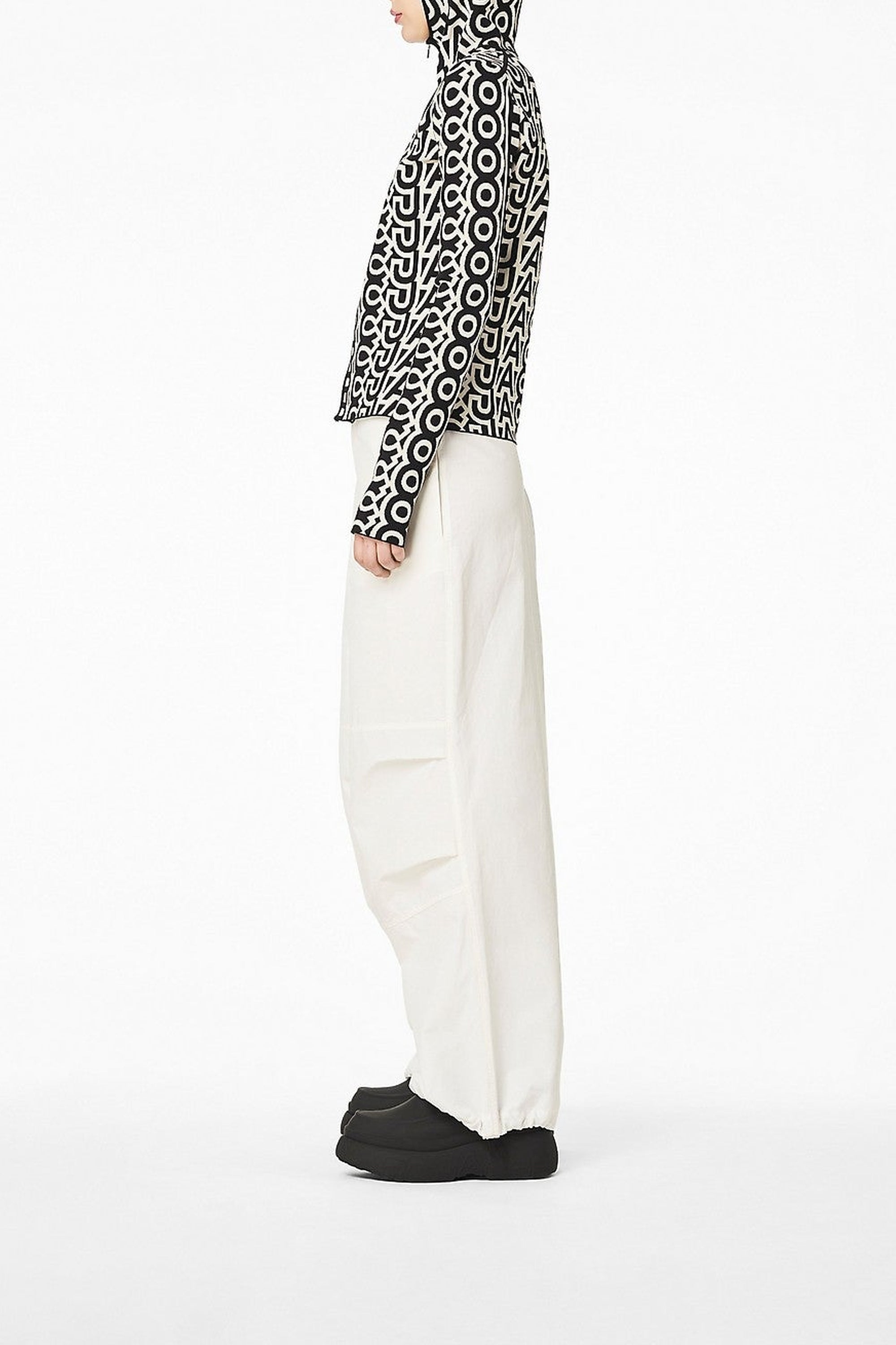 Pantalon décontracté à ourlets élastiqués - Ivory