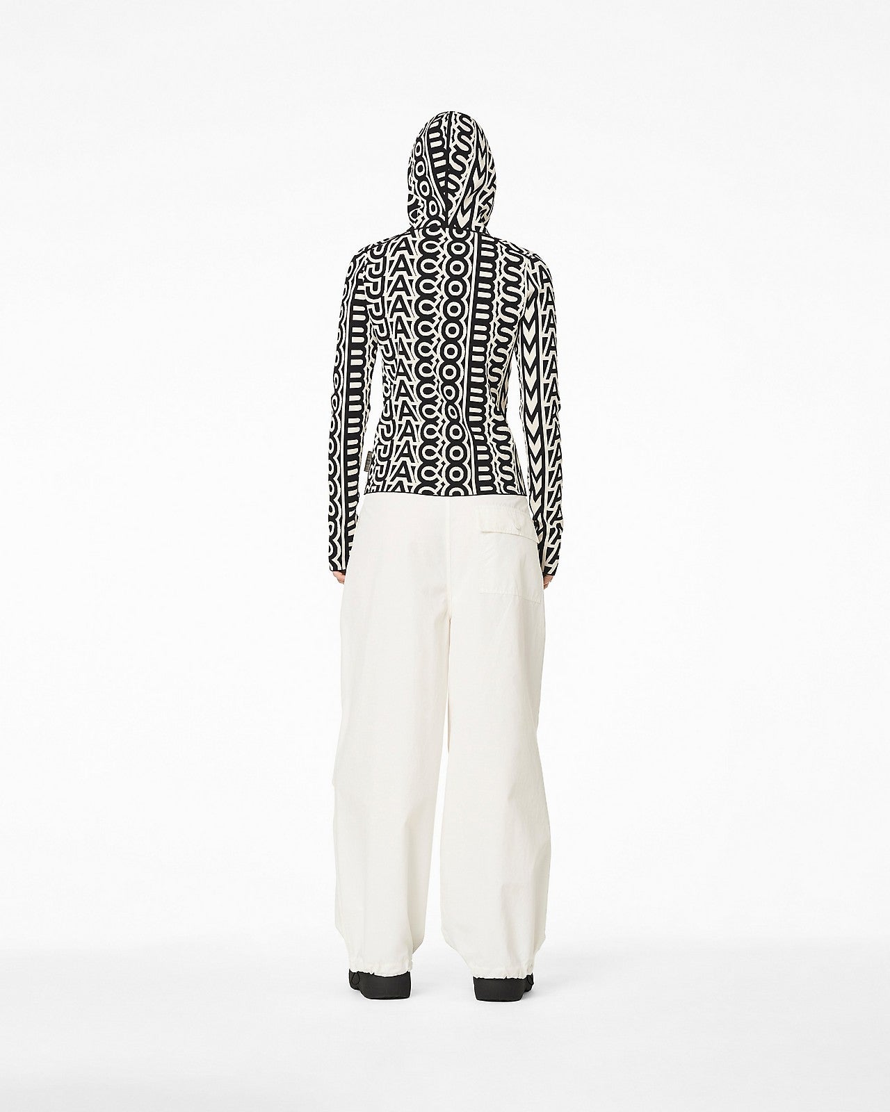 Pantalon parachute à ourlets élastiqués - Ivory