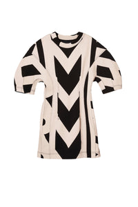 Robe Seamed Monorgramme - Black & Ivory