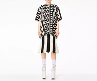 Jupe midi à rayures épaisses - Black & Ivory