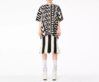 1 / DJV /120€ /1qty-1 /ST 100% /2 TROCA 142,5€   Jupe midi à rayures épaisses - Black & Ivory