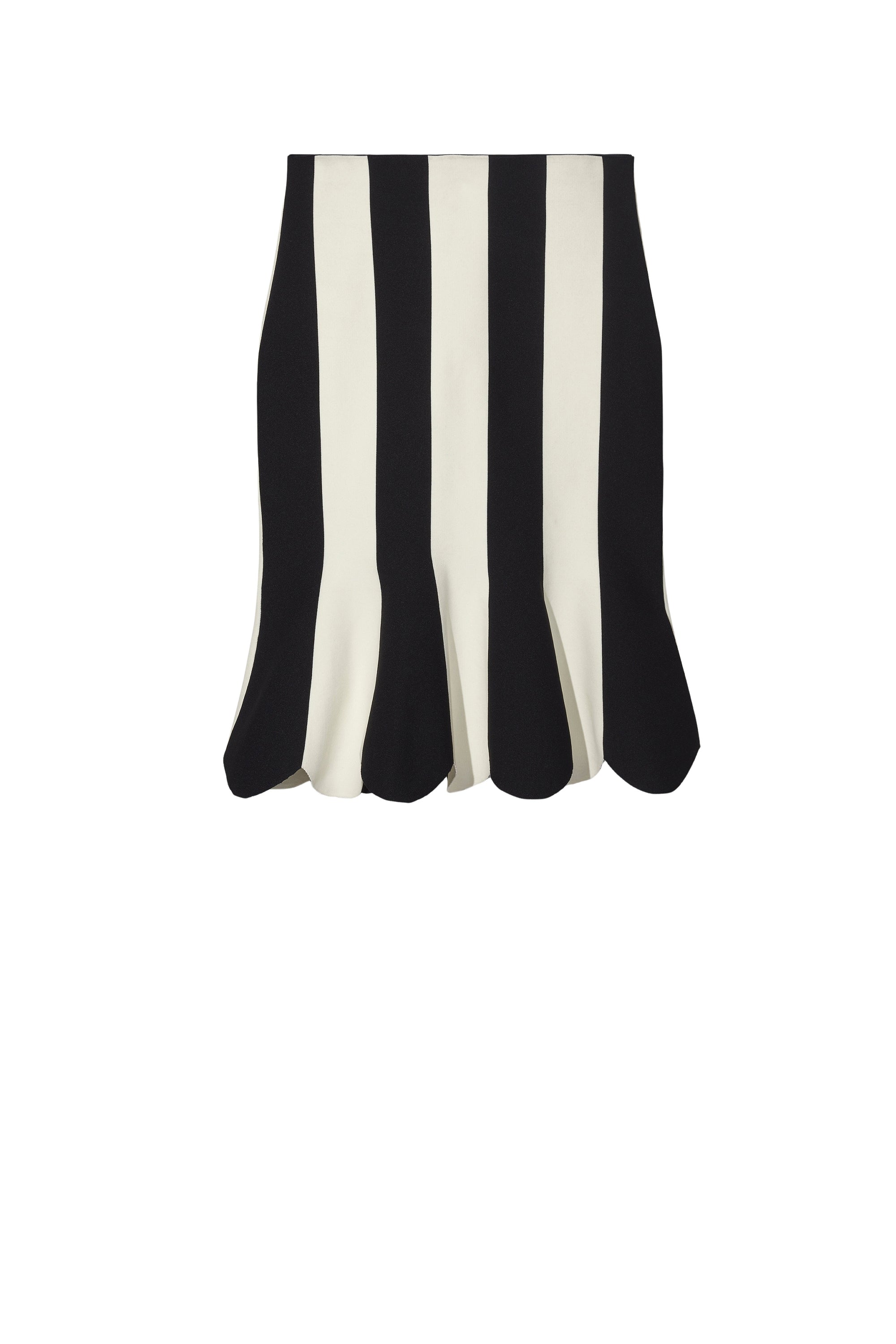 Jupe midi à rayures épaisses - Black & Ivory