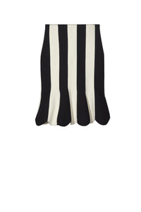 1 / DJV /120€ /1qty-1 /ST 100% /2 TROCA 142,5€   Jupe midi à rayures épaisses - Black & Ivory