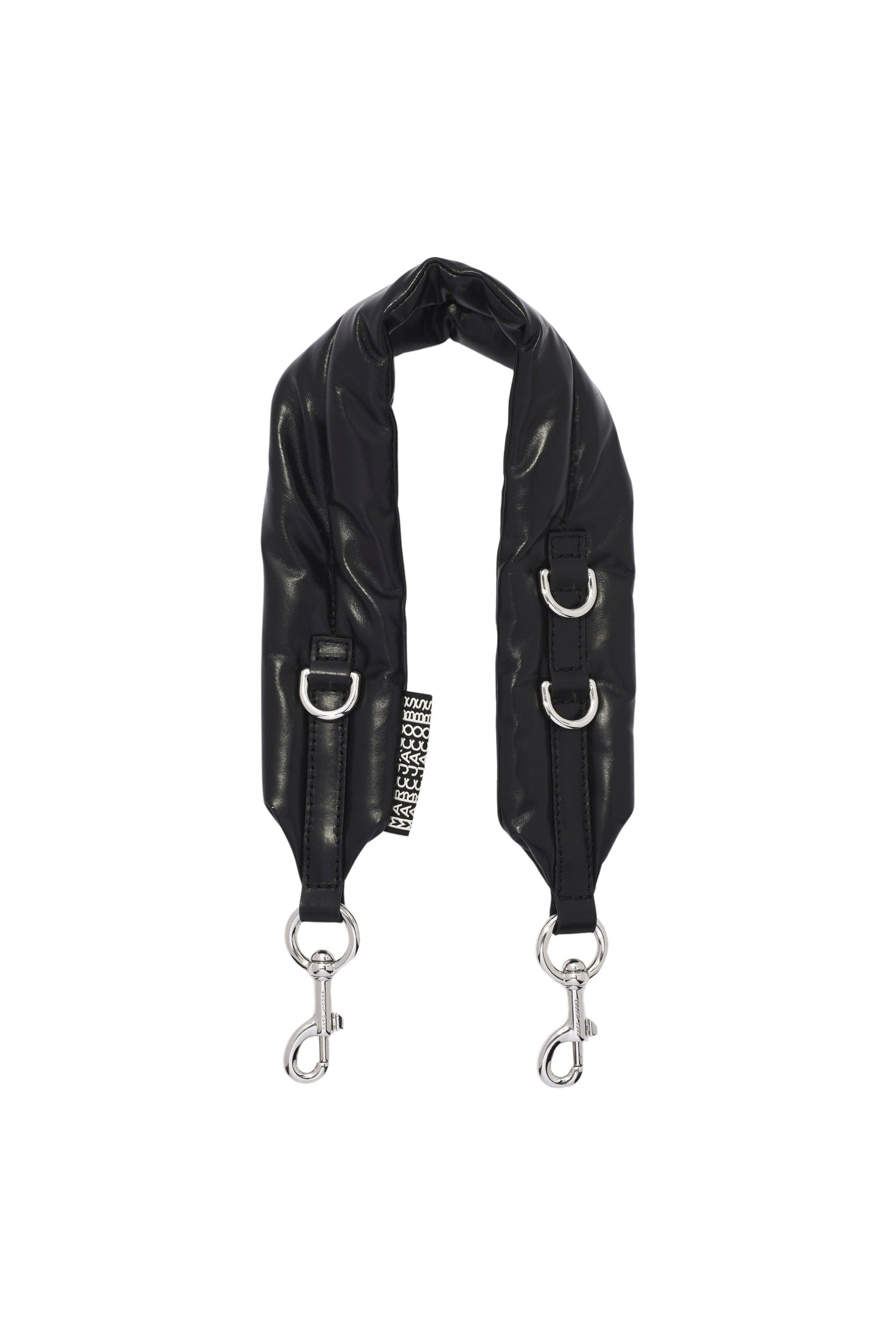 Bandoulière Puffy Barcode en cuir - Black