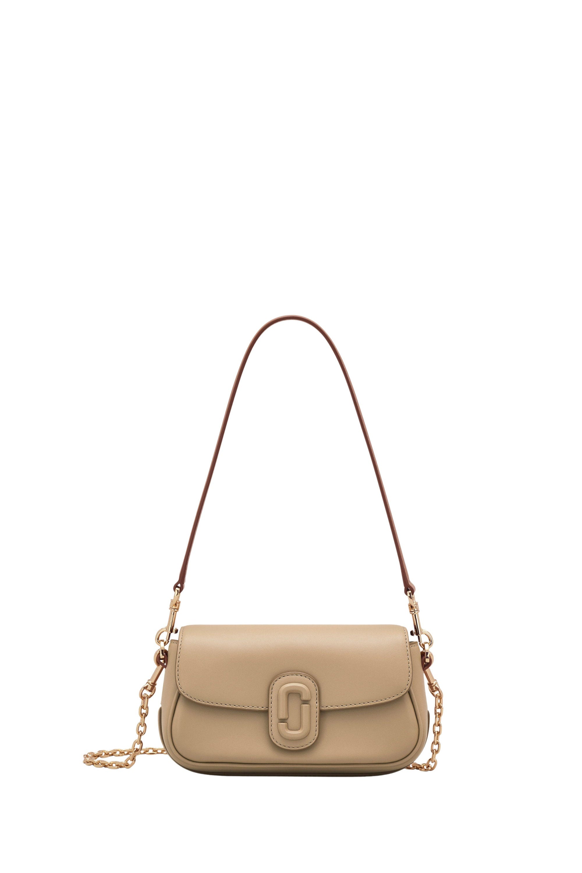 Sac Clover à logo en cuir - Camel