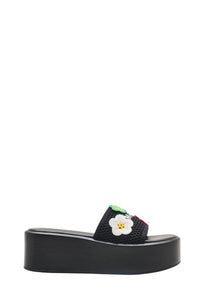 1 NEW / 14 TROCA /88,5€   Slides à plateforme - Black Multi