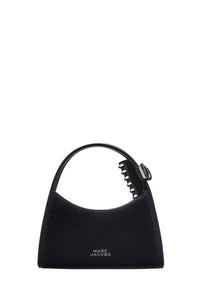 The Glam Claw Clip Leather Bag - Black