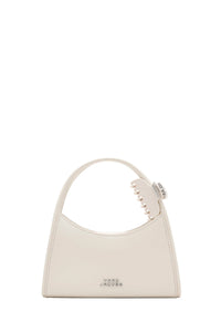 The Glam Claw Clip leather bag - Cotton White