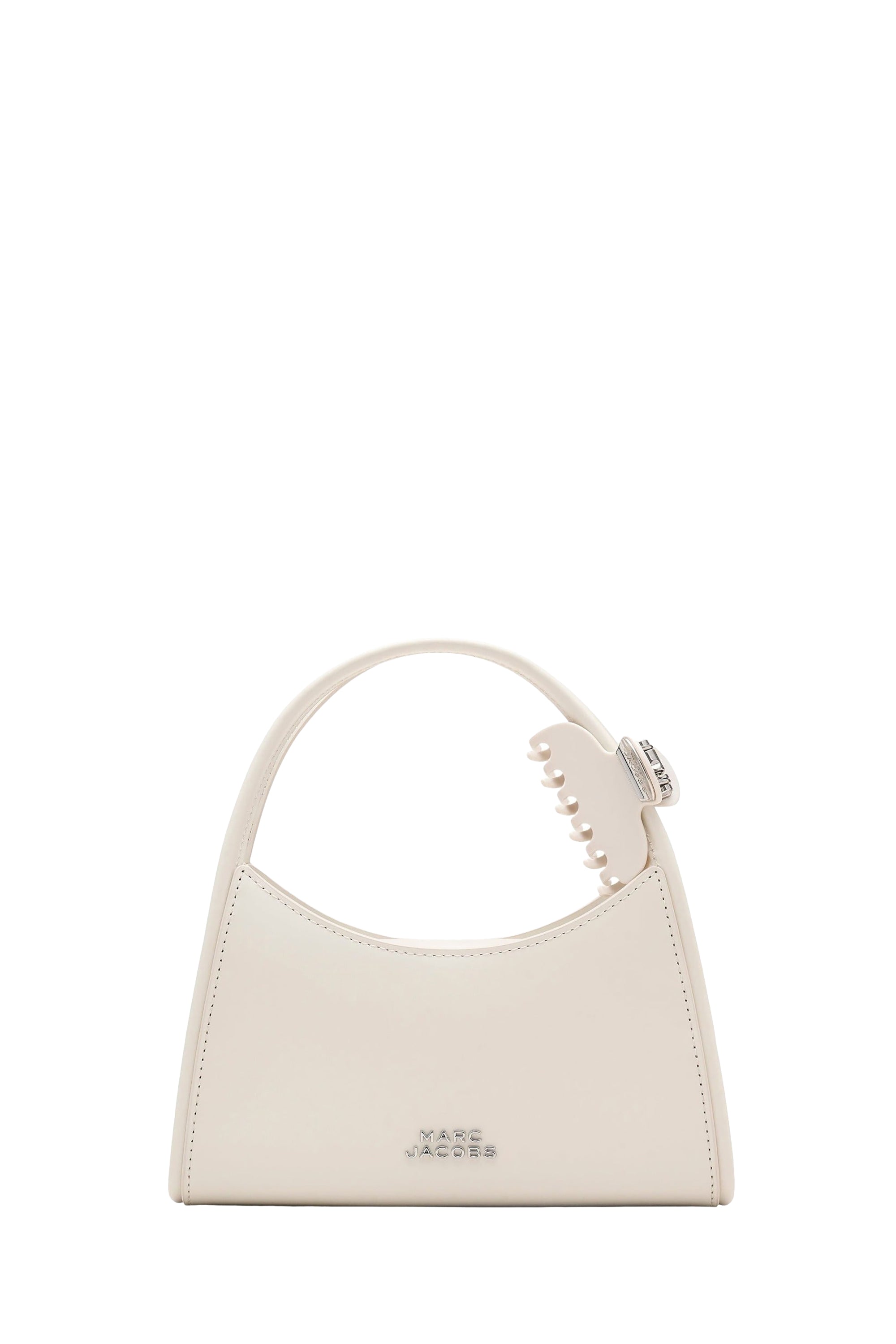 The Glam Claw Clip leather bag - Cotton White
