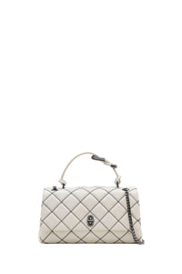 Sac The Dual Chain Shoulder matelassé en cuir - White & Black
