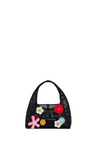 MINI   Mini Sac The Mini Sack à mailles crocheté daisy - Black Multicolor