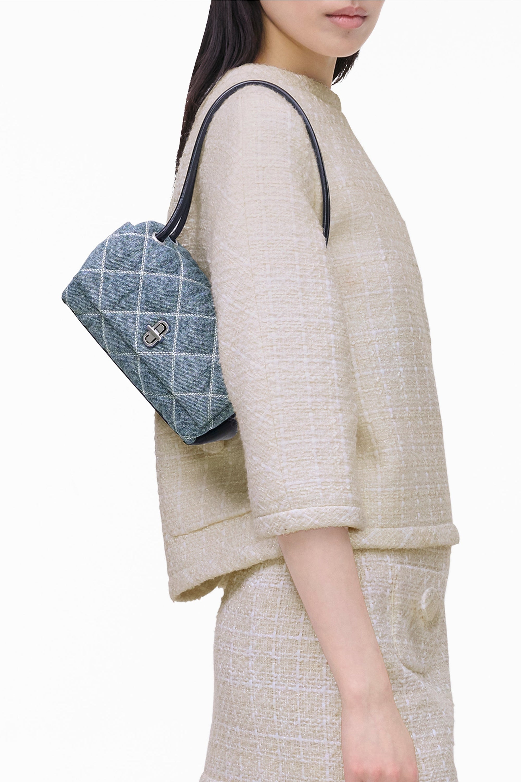 Petit sac The Dual en denim - Light Wash Indigo