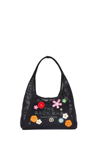 Sac The Sack à mailles crocheté daisy - Black Multicolor