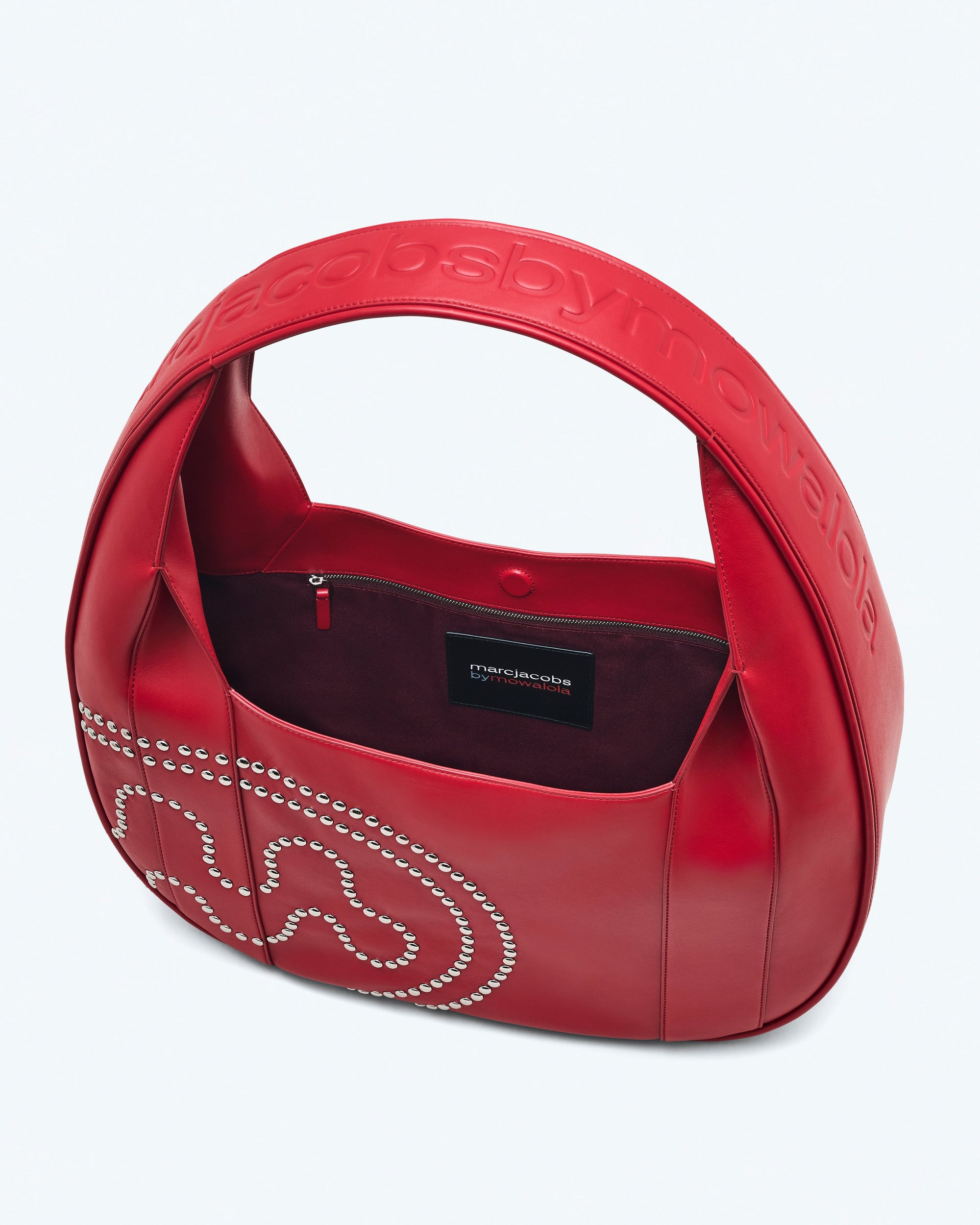 Grand sac Mowalola Circle en cuir - Cherry