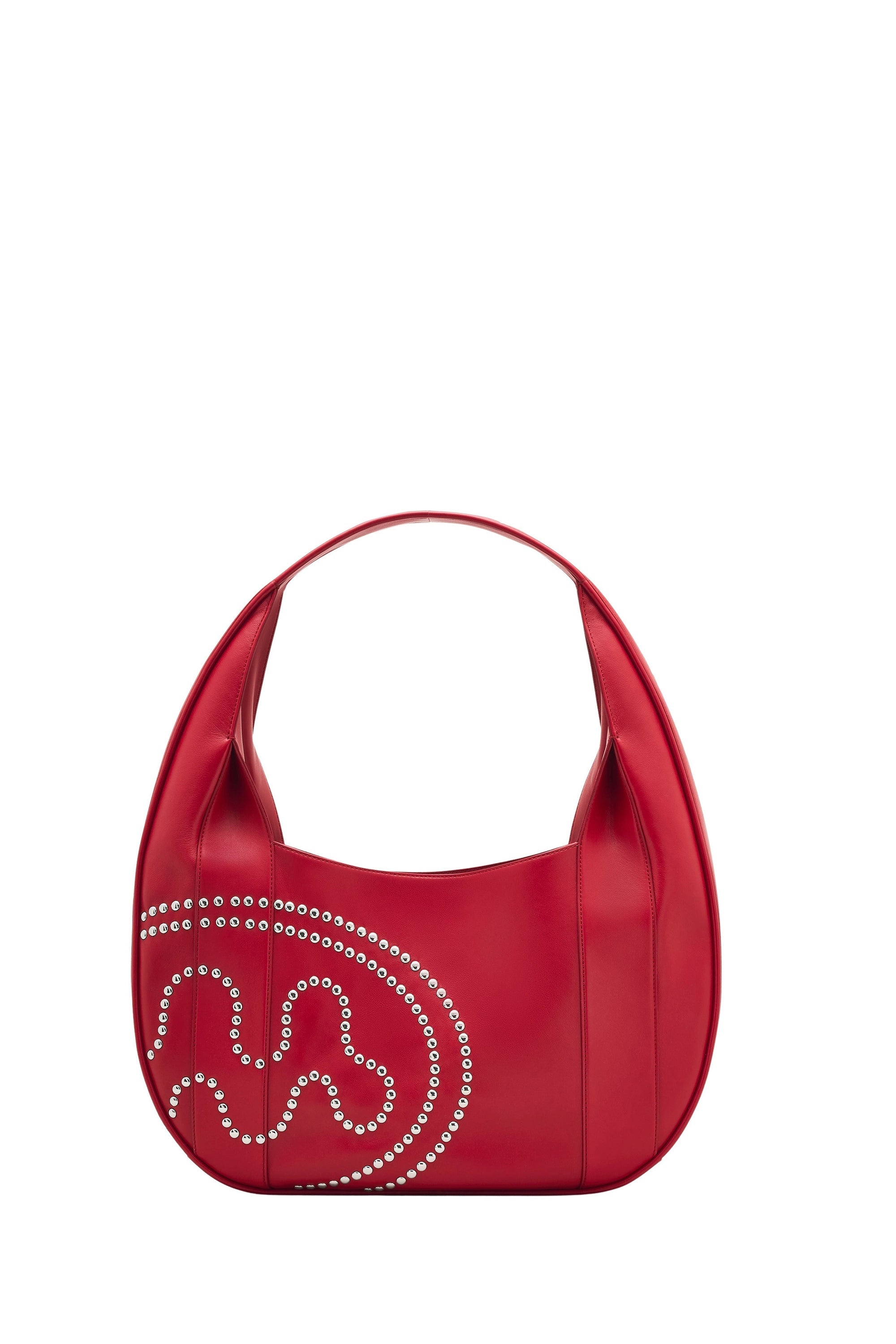 Grand sac Mowalola Circle en cuir - Cherry