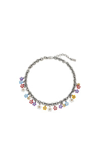 Collier à breloques marguerites en laiton - Silver
