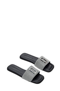 Mules The J Marc à logo à strass en cuir - Argente