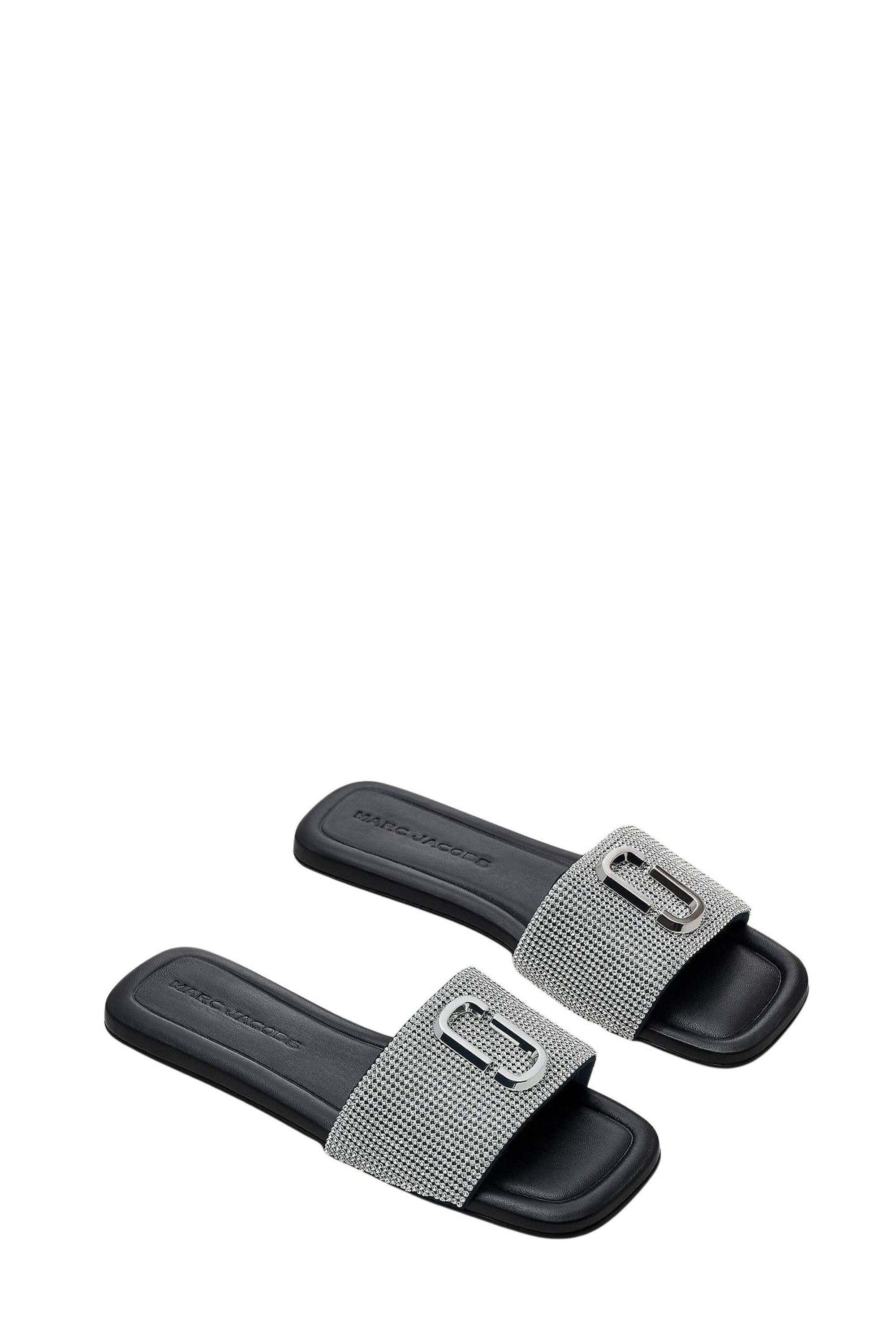 Mules The J Marc à logo à strass en cuir - Argente