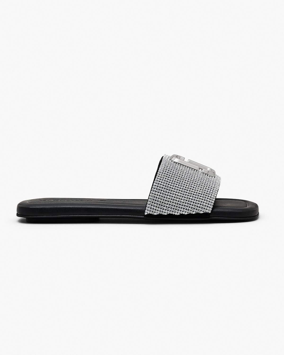 Mules The J Marc à logo à strass en cuir - Argente