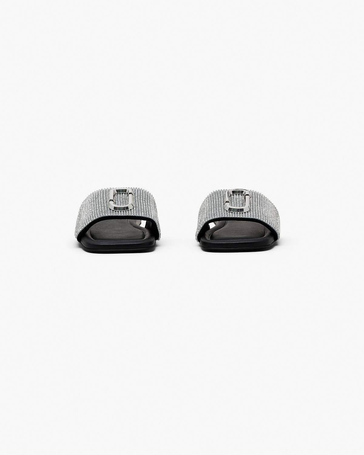 Mules The J Marc à logo à strass en cuir - Argente