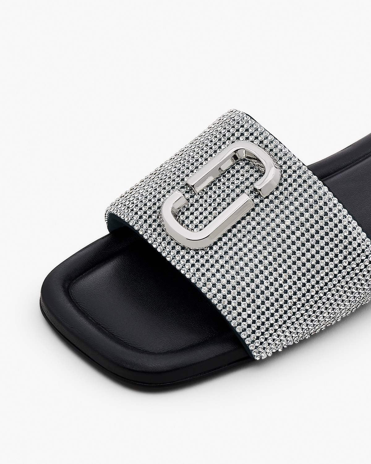 Mules The J Marc avec logo à strass en cuir - Argente