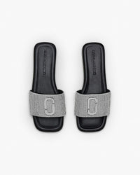 Mules The J Marc avec logo à strass en cuir - Argente