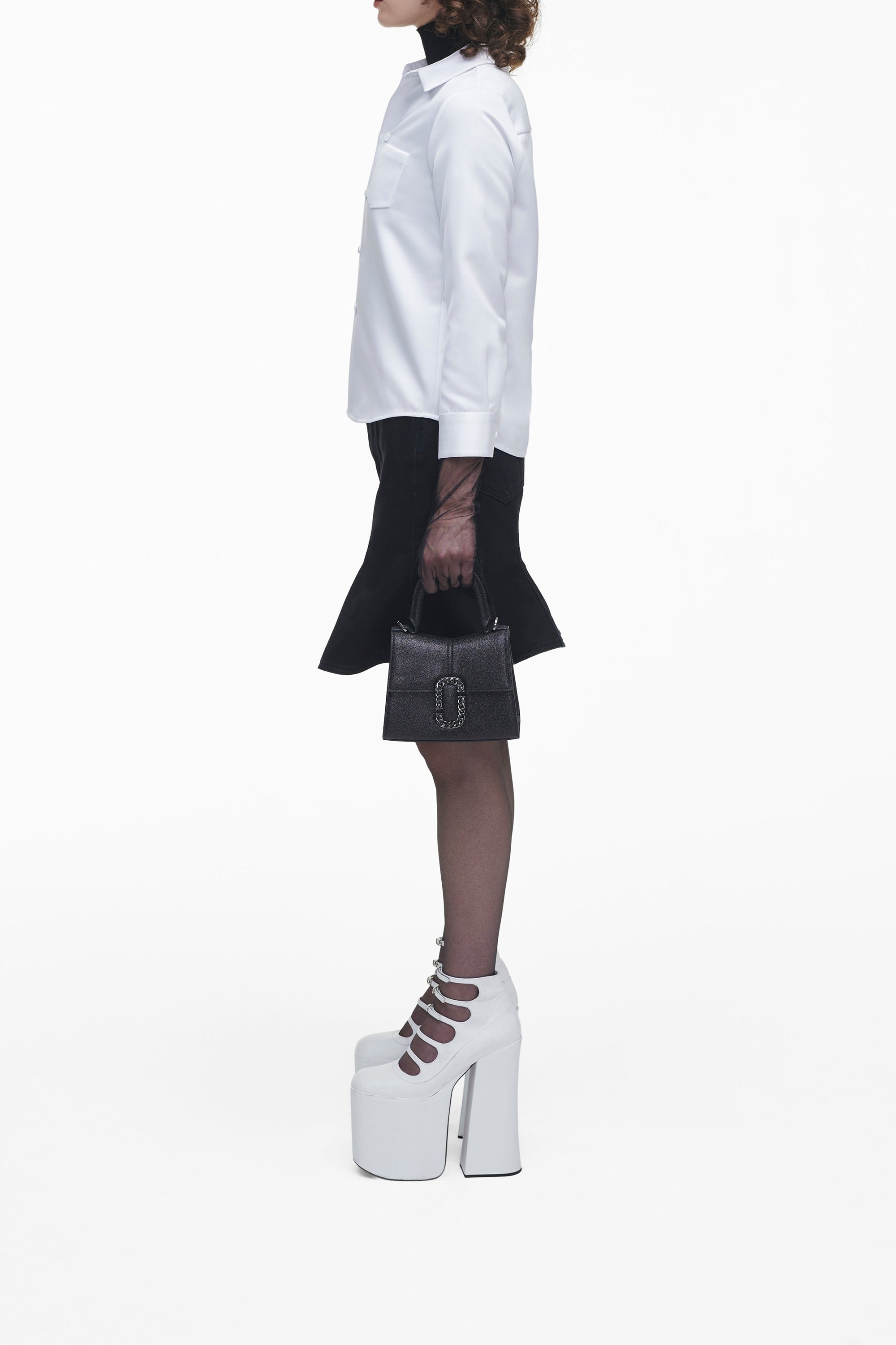 Mini sac à bandoulière en cuir - Black