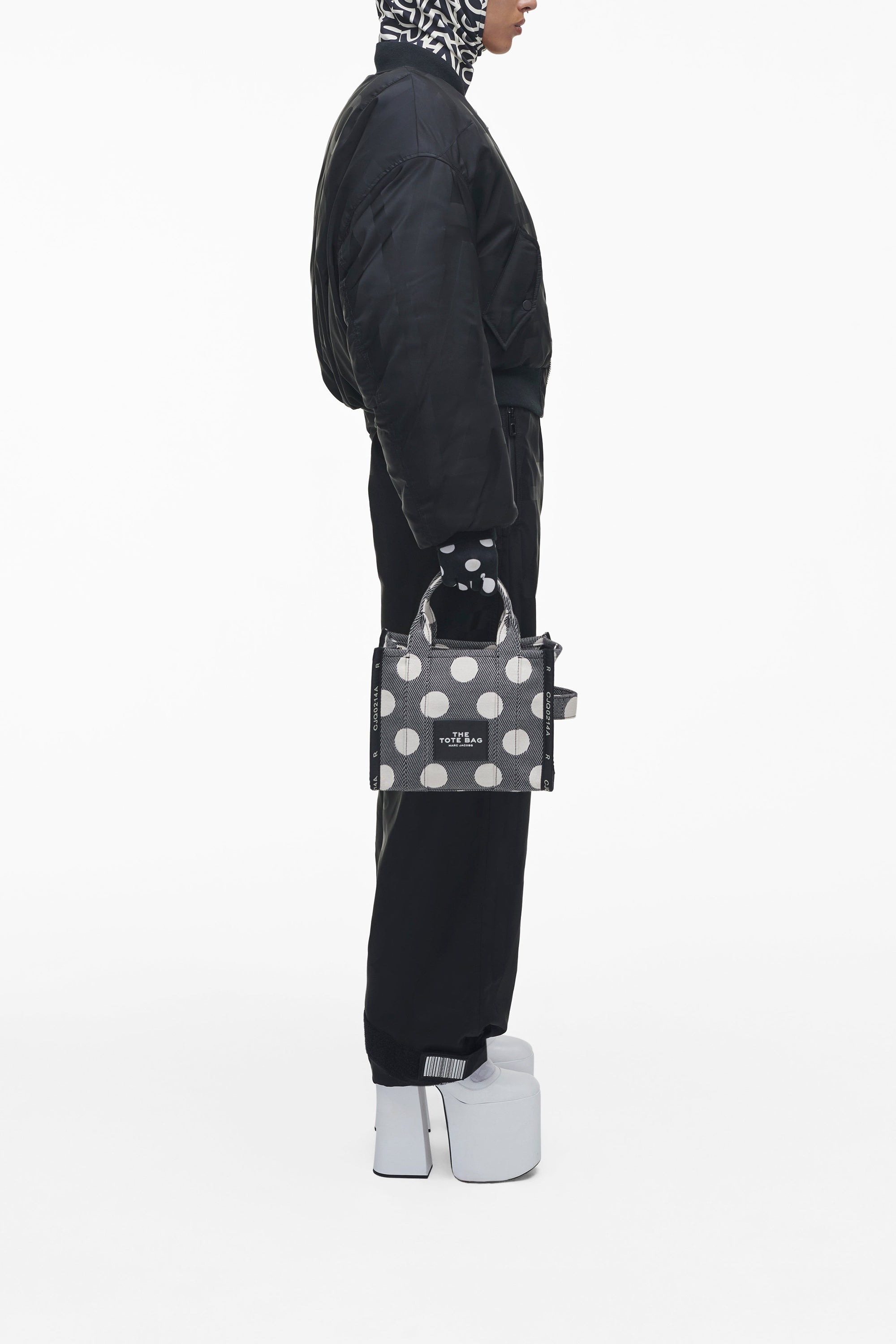 Petit sac The Tote Bag à pois - Black & Ivory