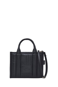Petit sac à bandoulière The Tote Bag texturé en cuir - Black