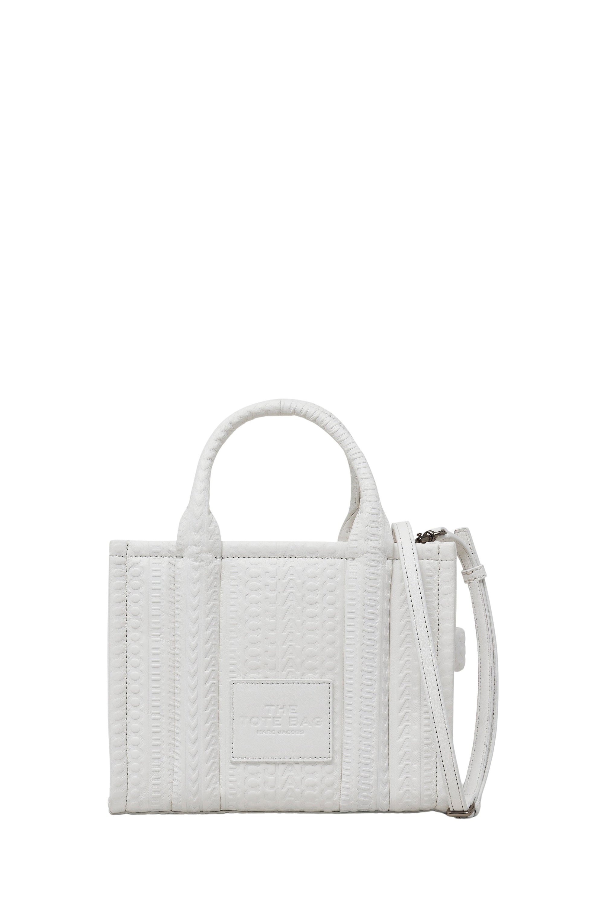Petit sac à bandoulière The Tote Bag texturé en cuir - White