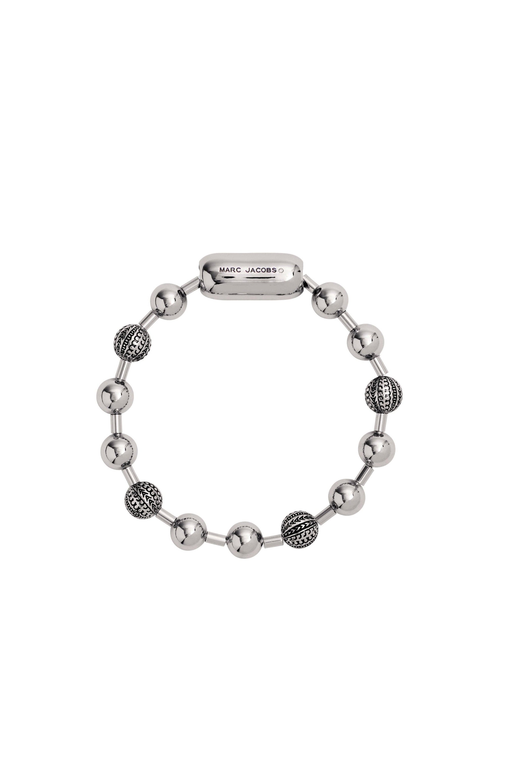 Bracelet Ball chain Monogramme en laiton - Light Antique Silver