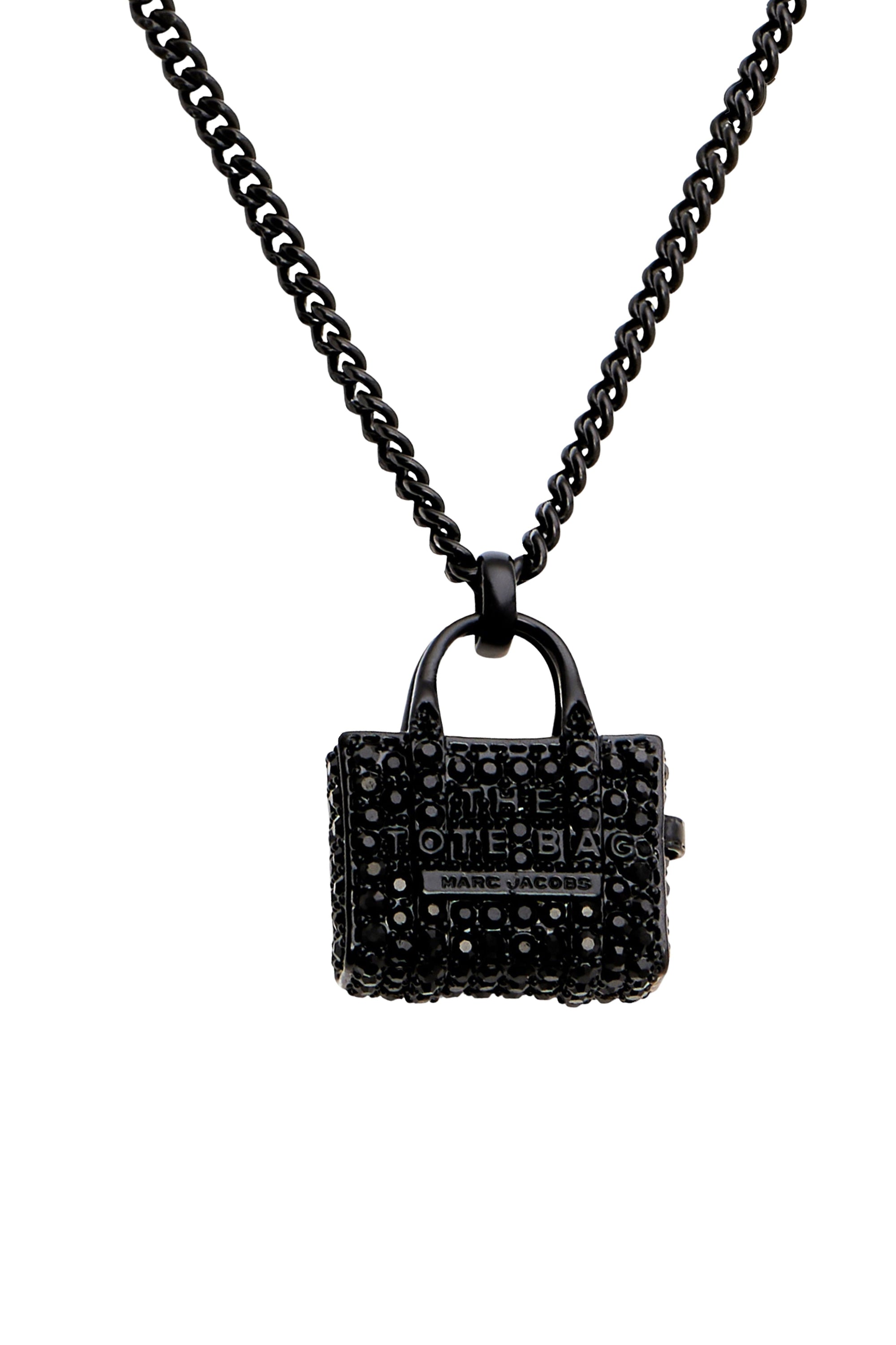 Collier The Tote Bag avec strass en laiton - Black & Black Crystal