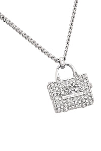 Collier Pave Monogram en laiton - Silver & Crystal