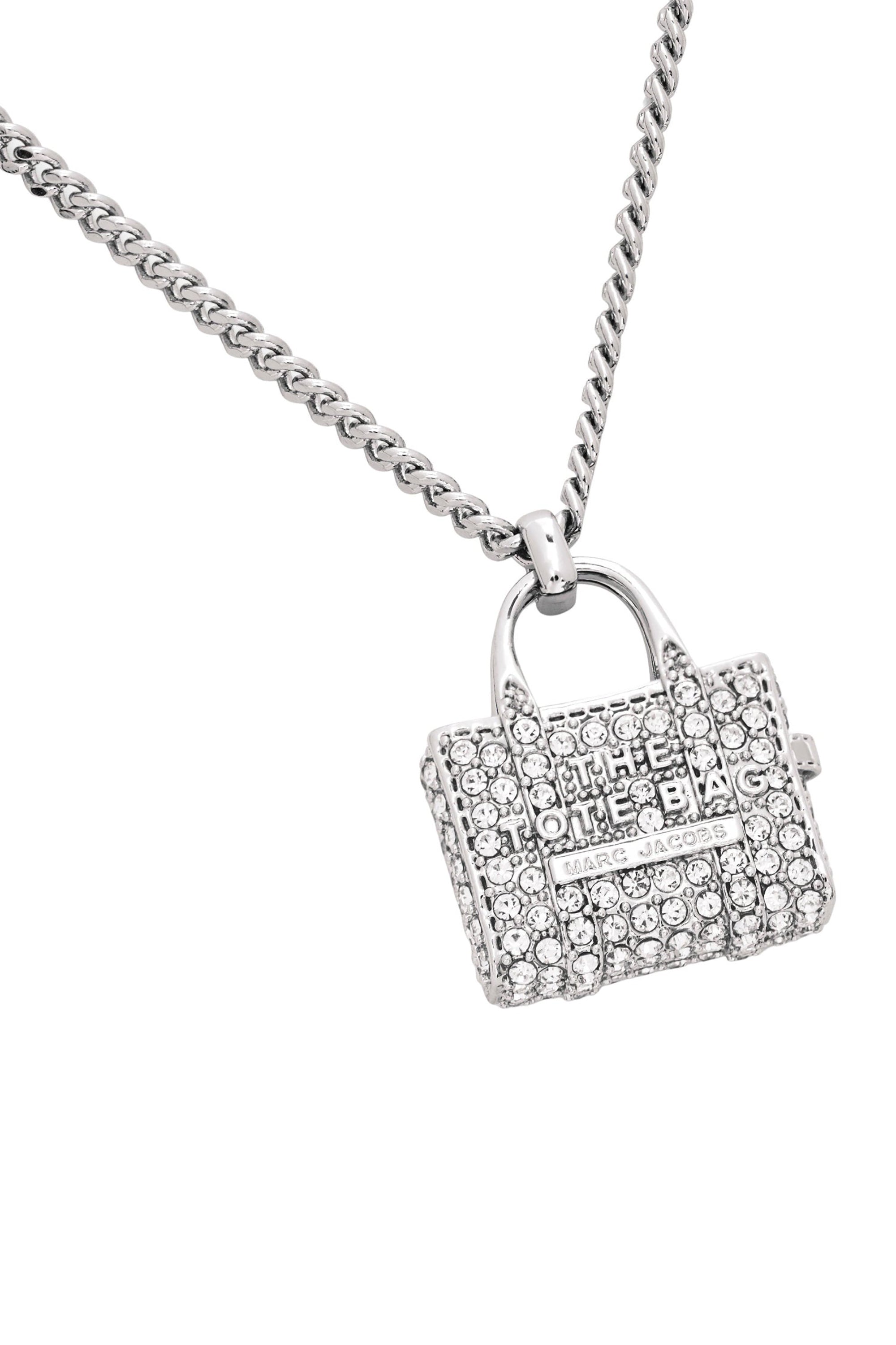 Collier Pave Monogram en laiton - Silver & Crystal