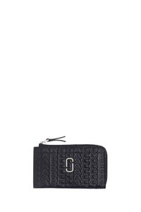 Portefeuille The Top Zip Multi à monogramme en cuir - Black